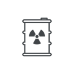 ícone de rejeito radioativo cinza