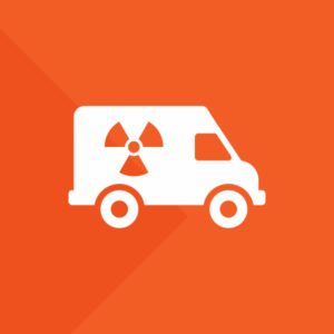 ícone transporte de material radioativo laranja